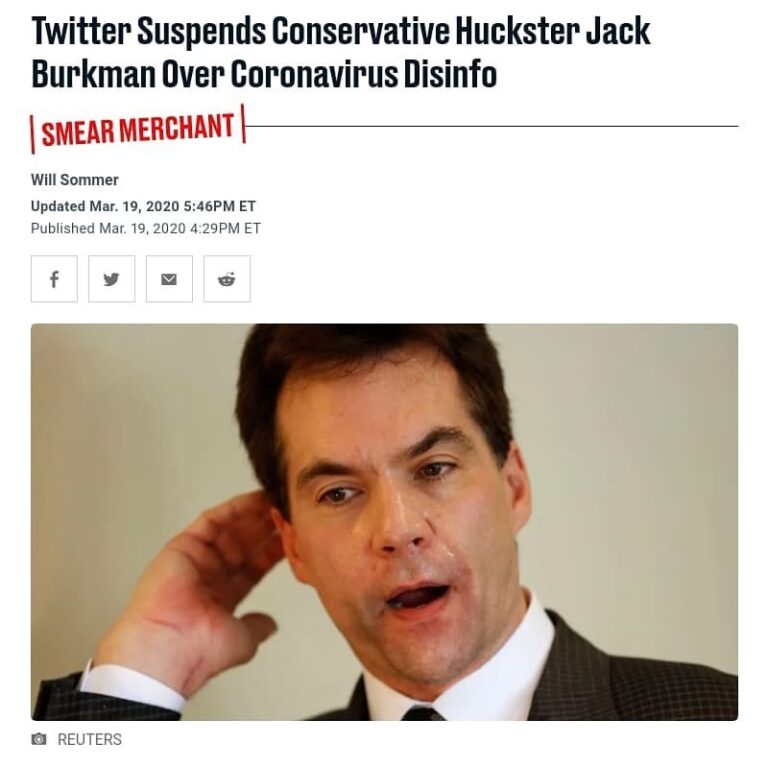 Read more about the article Twitter Suspends Conservative Huckster Jack Burkman Over Coronavirus Disinfo