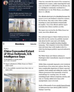 Read more about the article China Concealed Extent of Virus Outbreak, U.S. Intelligence Says