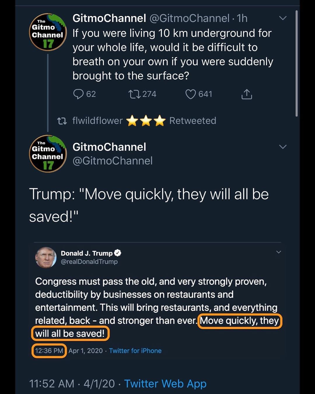 Gitmo Channel: "Move quickly, they will all be saved!" – Trump