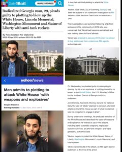 Read more about the article Radicalized Georgia man, 23, pleads guilty to plotting to blow up the White House, Lincoln Memorial, Washington Monument and Statue of Liberty with anti-tank rockets