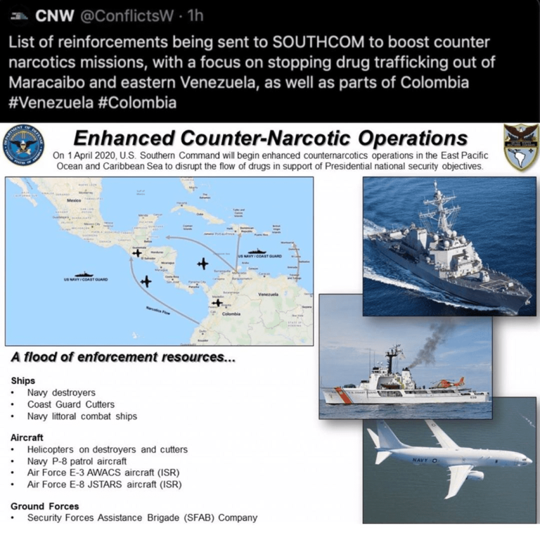Read more about the article List of reinforcements being sent to SOUTHCOM to boost counter narcotics missions, with a focus on stopping drug trafficking out of Maracaibo and eastern Venezuela, as well as parts of Colombia
