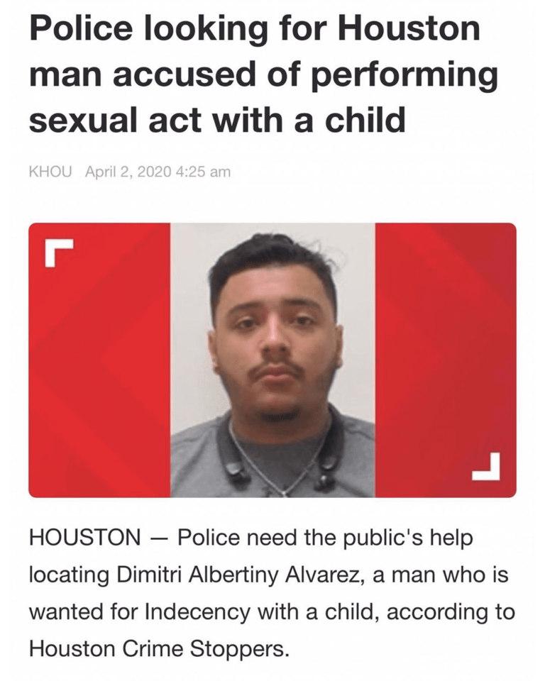 Read more about the article Police looking for Houston man accused of performing sexual act with a child