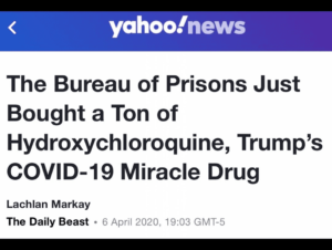Read more about the article The Bureau of Prisons Just Bought a Ton of Hydroxychloroquine, Trump's COVID-19 Miracle Drug