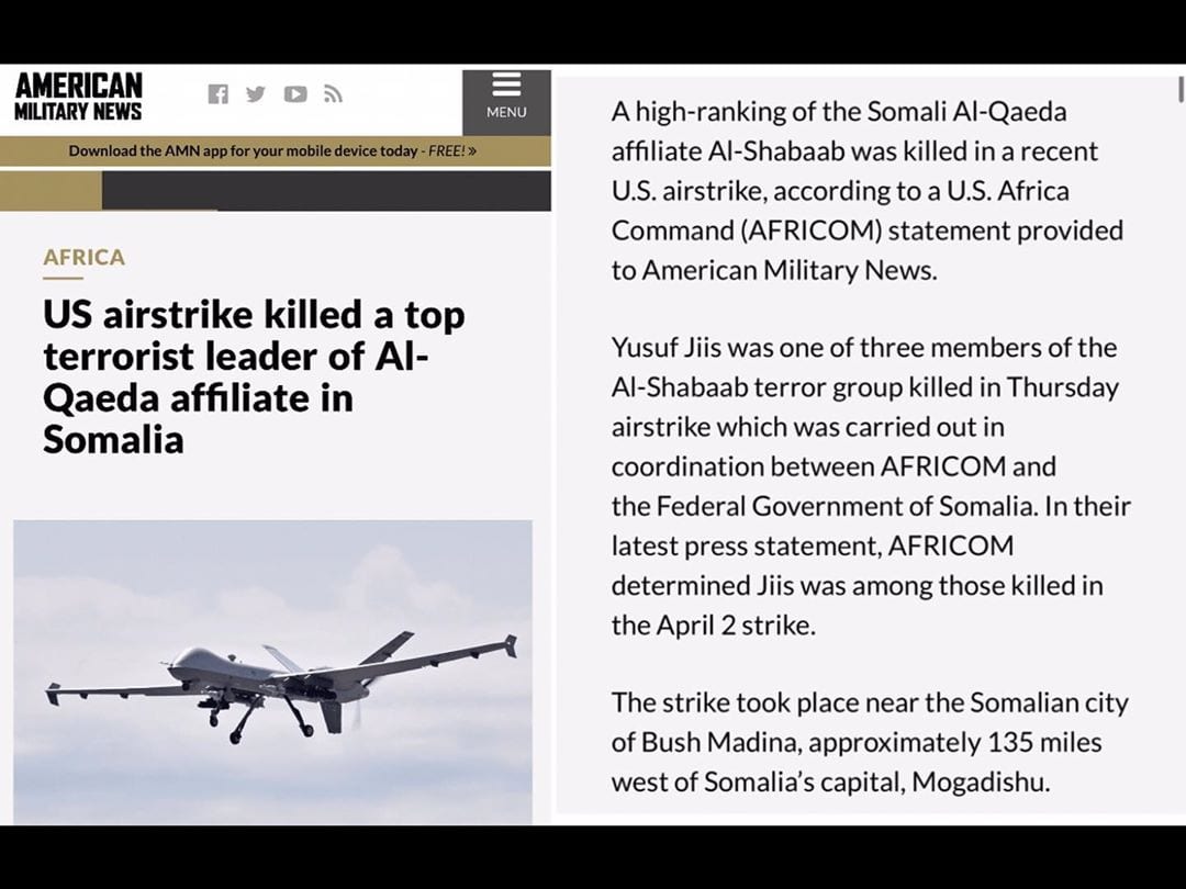 You are currently viewing US airstrike killed a top terrorist leader of AI- Qaeda affiliate in Somalia
