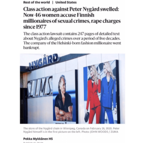 Read more about the article Class action against Peter Nygard swelled: Now 46 women accuse Finnish millionaires of sexual crimes, rape charges since 1977