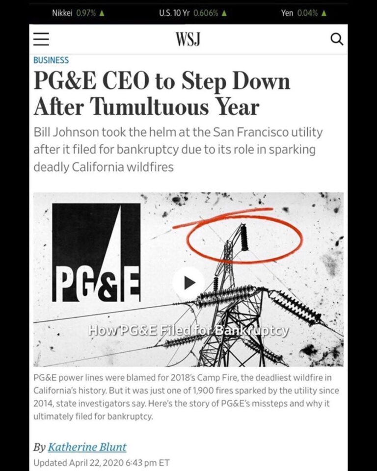 Read more about the article PG&E CEO to Step Down After Tumultuos Year