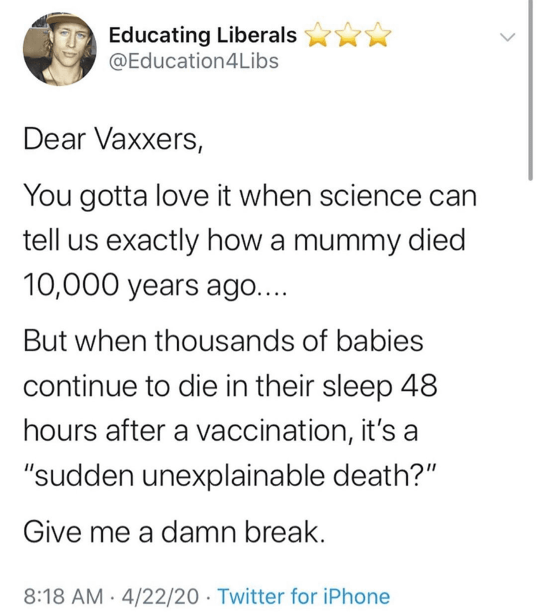 Read more about the article But when thousands of babies continue to die in their sleep 48 hours after a vaccination, it’s a “sudden unexplainable death?