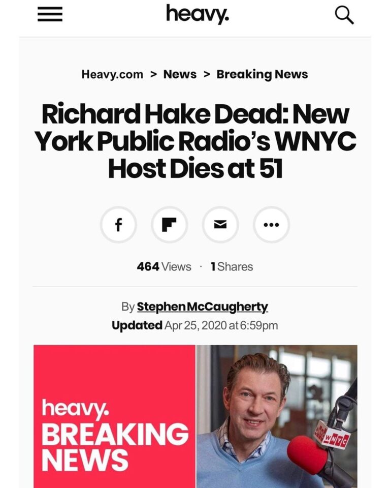 Read more about the article Richard Hake Dead: New York Public Radio’s WNYC Host Dies at 51