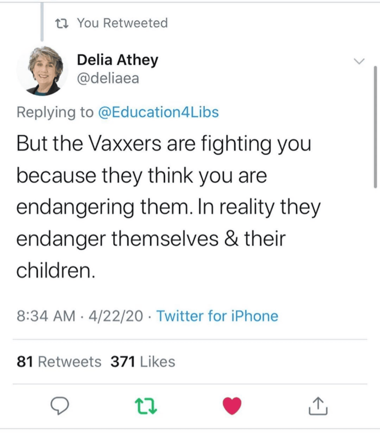 Read more about the article Vaxxers are fighting you because they think you are endangering them. In reality they endanger themselves & their children.