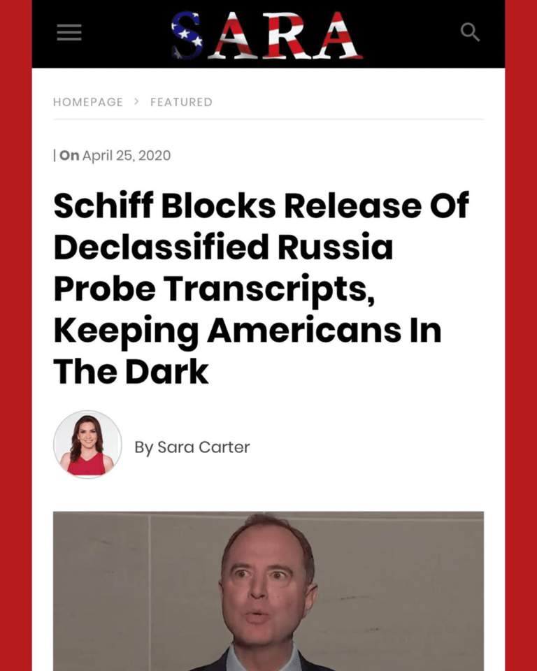 Read more about the article Schiff Blocks Release Of Declassified Russia Probe Transcripts, Keeping Americans In The Dark