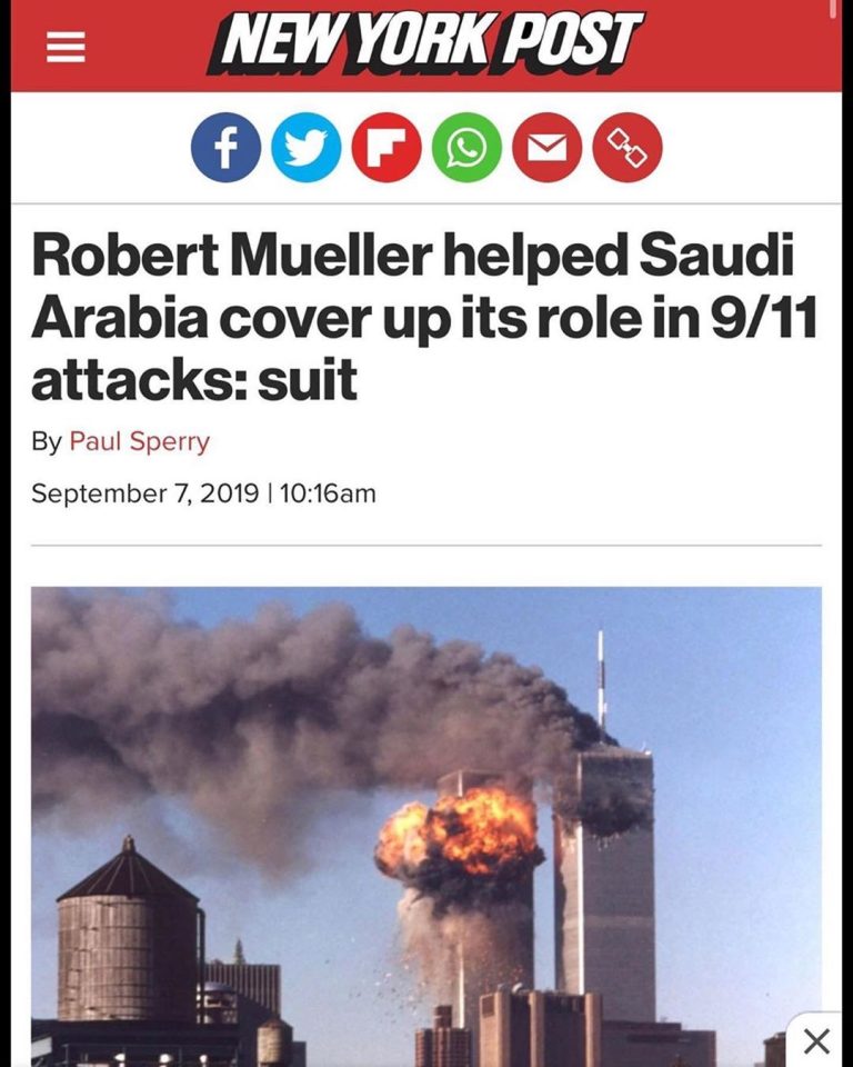 Read more about the article Robert Mueller helped Saudi Arabia cover up its role in 9/11 attacks