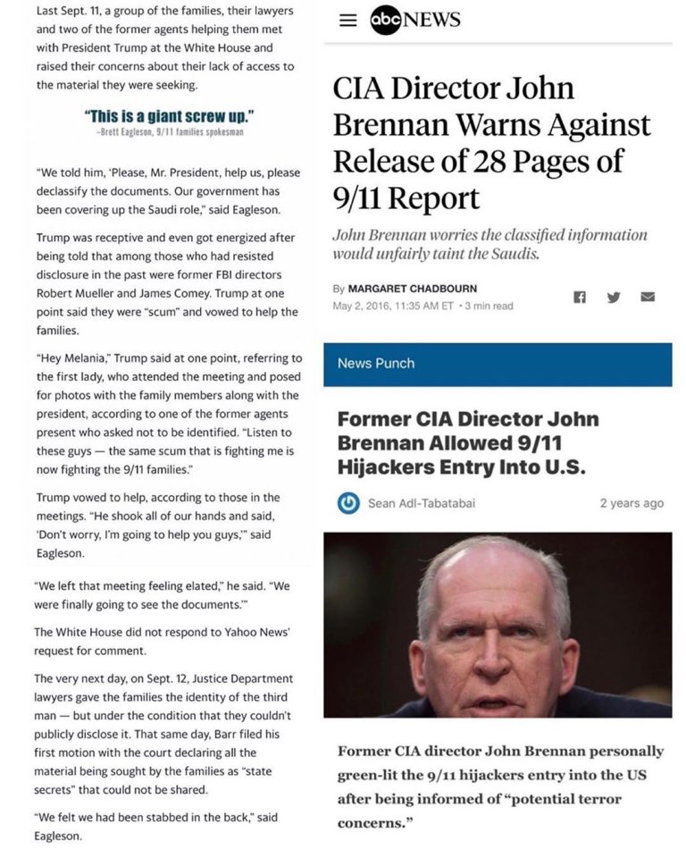 Read more about the article Former CIA Director JohnBrennan Allowed 9/11Hijackers Entry Into US