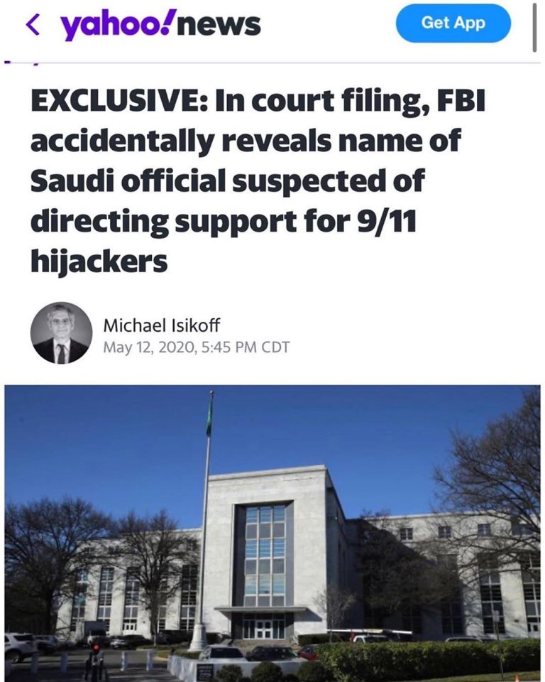 Read more about the article In court filing, FBI accidentally reveals name of Saudi official suspected of directing support for 9/11 hijackers