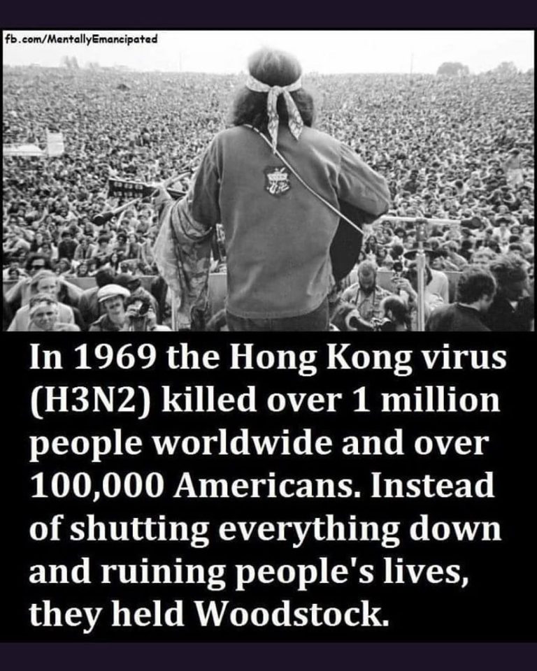 Read more about the article The Hong Kong 1969 virus killed 100,000 Americans, No lockdown instead Woodstock