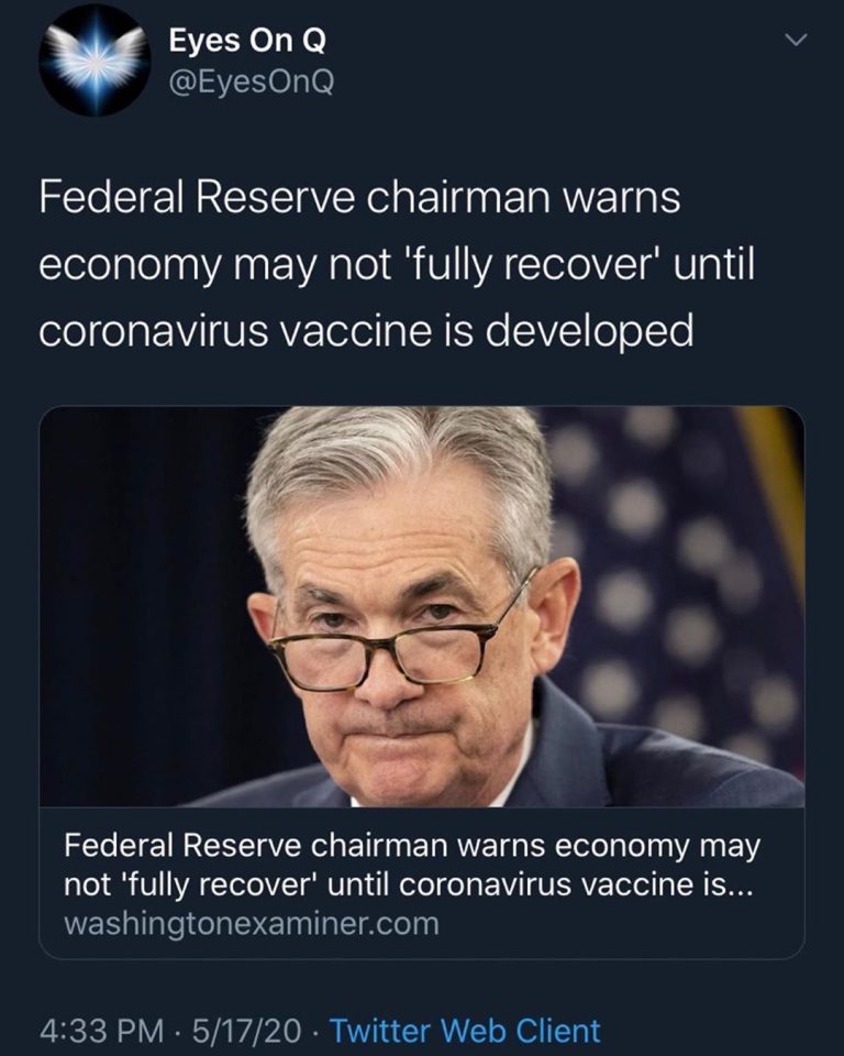 Read more about the article Federal Reserve chairman warns economy may not ‘fully recover’ until coronavirus vaccine is developed