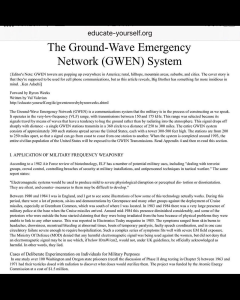 Read more about the article Military Deploys ‘GWEN System’ Frequency Towers Across US, For Future Use Of ‘crowd control’ Report States