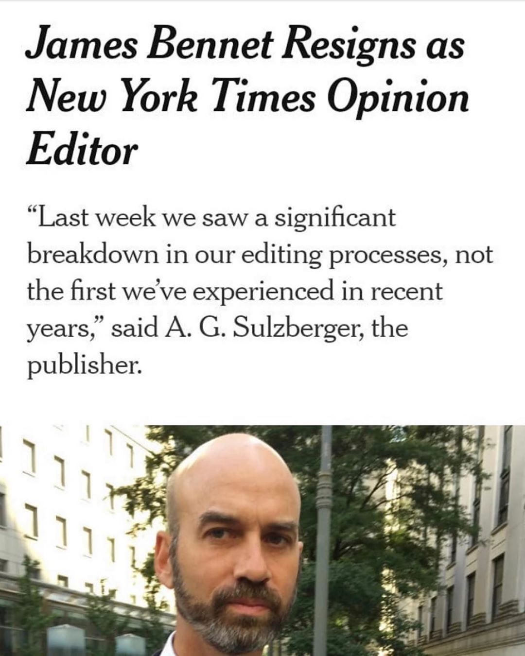 James Bennet Resigns As New York Times Opinion Editor Tmb Files