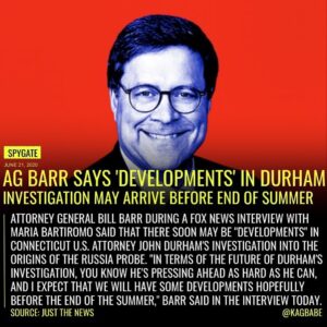 Read more about the article Attorney General Bill Barr during a Fox News interview with Maria Bartiromo said…
