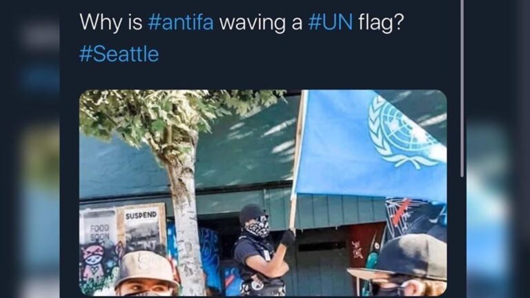 Read more about the article Why is #antifa waving a #UN flag? #Seattle…