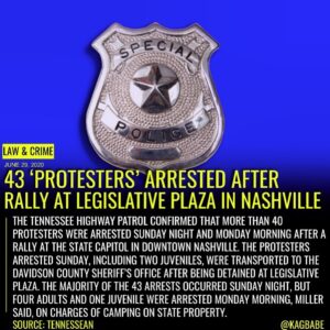 Read more about the article The Tennessee Highway Patrol confirmed that more than 40 protesters were arreste…