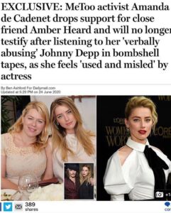Read more about the article MeToo activist Amanda de Cadenet drops support for close friend Amber Heard and …
