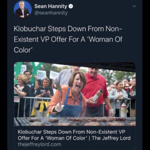 Read more about the article Klobuchar Steps Down From Non- Existent VP Offer For A ‘Woman Of Color’
–
–
Sen….