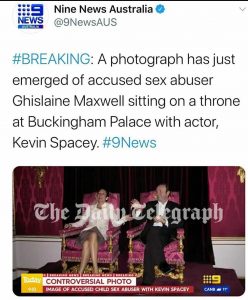 Read more about the article As guest of Pedo-Prince Andrew #GhislaineMaxwell & #Kevinspacey all completely d…