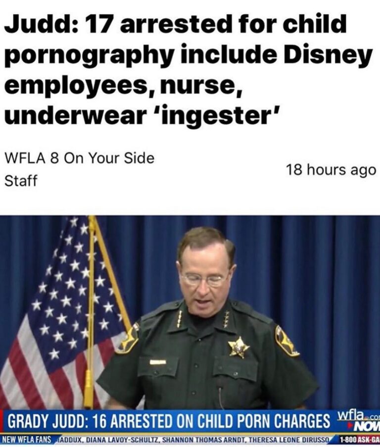 Read more about the article Judd: 17 arrested for child pornography include Disney employees, nurse, underwe…