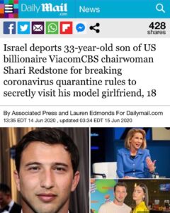 Read more about the article Israel deports 33-year-old son of US billionaire ViacomCBS chairwoman Shari Reds…