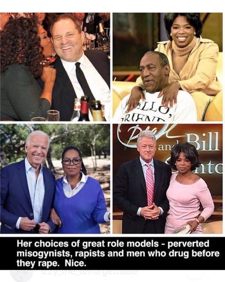 Read more about the article Oprah’s choices of great role models – perverted misogynists, rapists and men who drug before they rape.