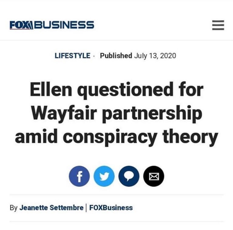 Read more about the article Ellen questioned for Wayfair partnership amid conspiracy theory

Ellen DeGeneres…