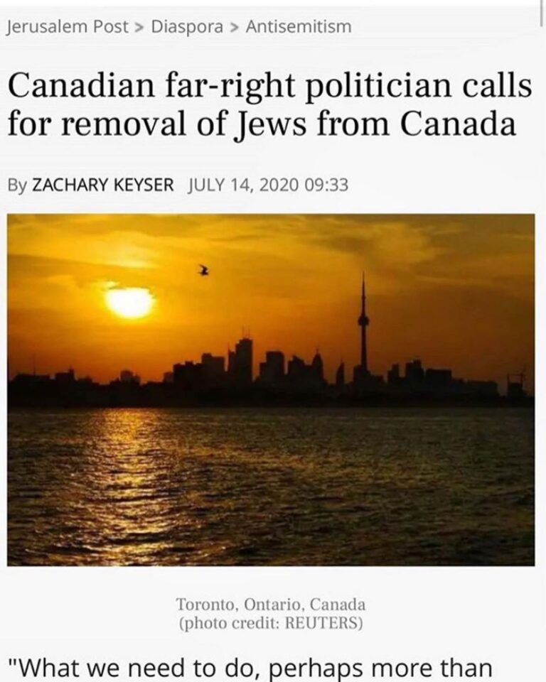 Read more about the article Canadian far-right politician calls for removal of Jews from Canada

The people …