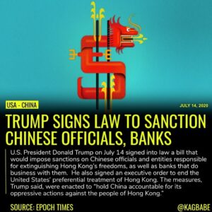Read more about the article Trump described Beijing’s tightening control over the city as “not a good situat…