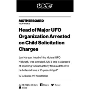 Read more about the article Head of Major UFO Organization Arrested on Child Solicitation Charges…