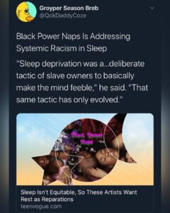 Read more about the article Black Power Naps is Addressing Systemic Racism In Sleep
Strategic Coziness
#Groy…