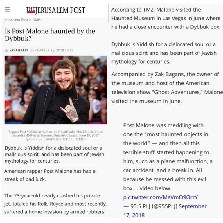 Read more about the article Is Post Malone haunted by the Dybbuk?

Dybbuk is Yiddish for a dislocated soul o…