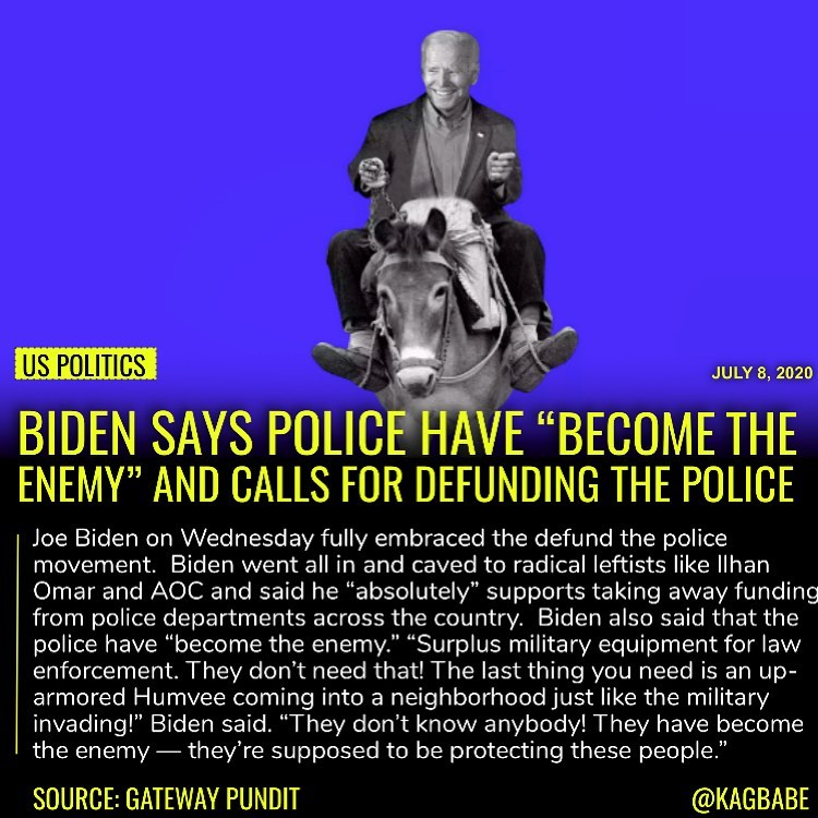 Read more about the article Joe Biden on Wednesday fully embraced the defund the police movement.

77-year-o…