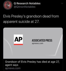 Read more about the article Elvis Presley’s grandson dead from apparent suicide at 27….