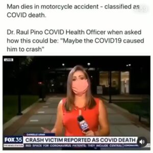 Read more about the article Man dies in motorcycle accident – classified as COVID death.

Dr. Raul Pino COVI…