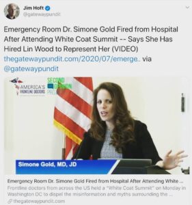 Read more about the article Oh no..

Dr. Simone GOld Fired from Hospital….

She is the hero.

You can’t hi…
