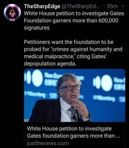 Read more about the article A White House petition that was launched in April to investigate Bill and Melind…