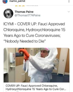 Read more about the article Fauci approved chloroquine Hydroxychloroquine 15 years ago to cure Coronaviruses…
