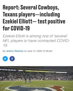 Read more about the article Several Cowboys and Texans have tested positive for the coronavirus.
…