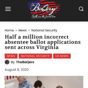 Read more about the article Voter ID 2020 or we lose the election.
[NSA protections implemented 2018 Midterm…