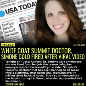 Read more about the article Dr. Simone Gold, the 20yr. veteran of emergency medicine who was on that banned …