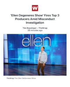 Read more about the article Ellen is throwing everyone under the bus in a feeble attempt to save her show, …