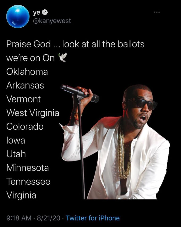 Read more about the article What are your theories? Who is Kanye more likely to pull votes from, Trump’s bas…