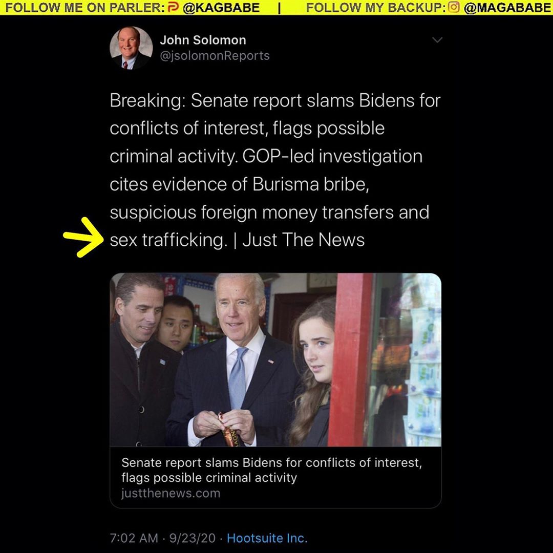 Joe Biden Connection To Criminal Activity Involving Money Laundering, Sex Trafficking, Suspicious Foreign Money Transfers