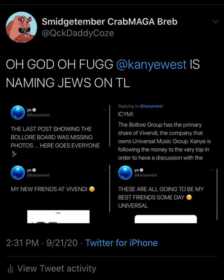 Read more about the article OH GOD OH FUGG KANYE NAMING JEWS ON TL
*sip

you love to see it.
