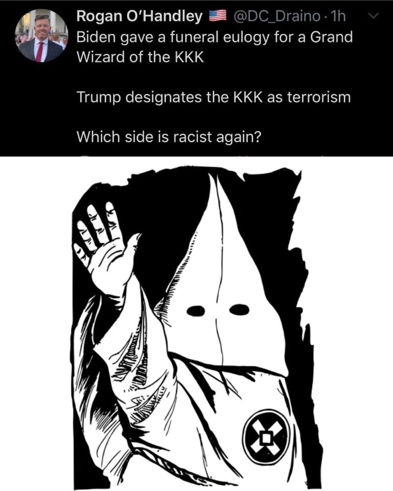 Read more about the article Biden Gave a Funeral Eulogy for a Grand Wizard of the KKK